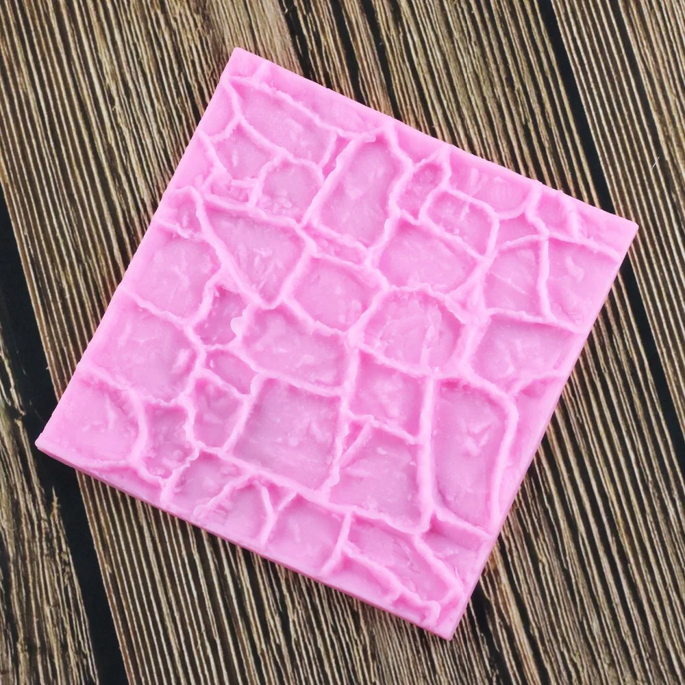 Творческий камень булыжник зерна полоса Fondant(сахарная) Мыло Формы Торт Еда Класс силиконовая текстура коврик помадные формы торт пасхальный декор