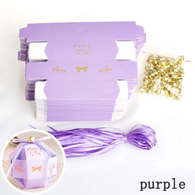 light purple Многоцветная коробка конфет на свадьбу и сумки милые подарочные коробки для конфет для свадьбы или «нулевого дня рождения» Украшения для дня рождения - Цвет: light purple