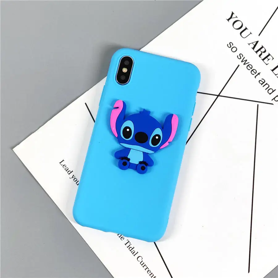 Blue Stitch Милый розовый синий 3D Ститч игрушка подставка ремешок чехол для телефона для samsung Galaxy A70 A60 A50 A40 A30 A20 M20 M30 Мягкий ТПУ чехол - Цвет: Blue Stitch