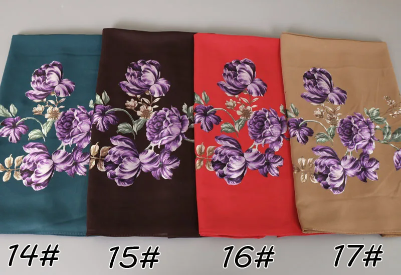 Женское цветочное печатное шарф пузырь шифоновые шарфы шали Хиджаб