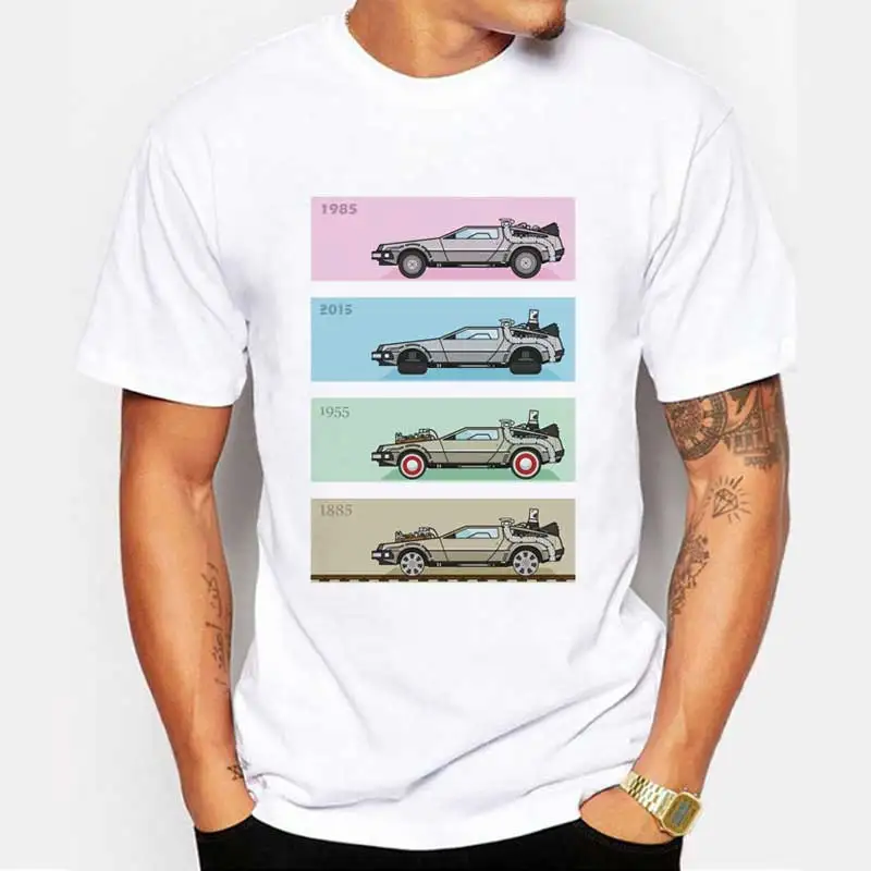Для мужчин Лето 2017 г. Мода уникальный автомобиль Мужской Street футболка человек