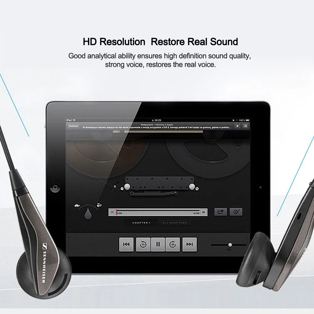Наушники Sennheiser MX375, стерео наушники, 3,5 мм, проводные наушники, музыкальные наушники, превосходный бас, HD разрешение, fone de ouvido