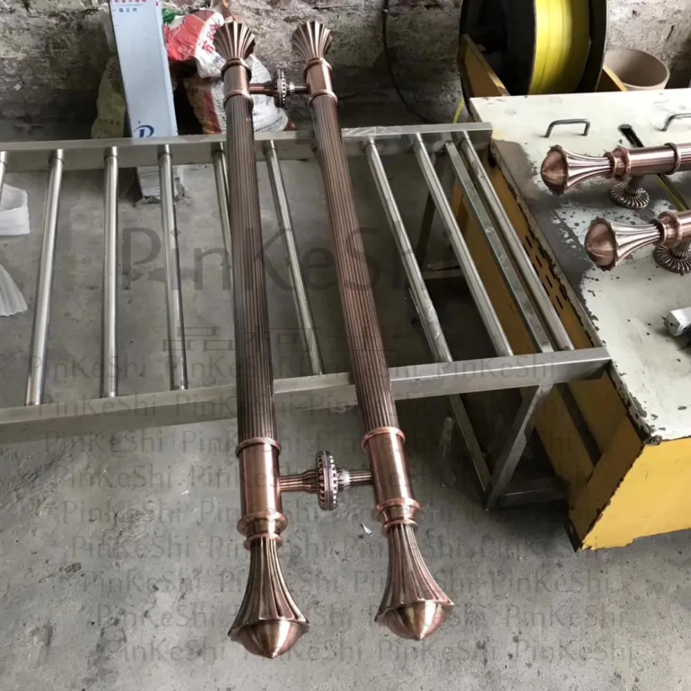 Антикварная дверная ручка красная медная цветная стеклянная отельная тяга и