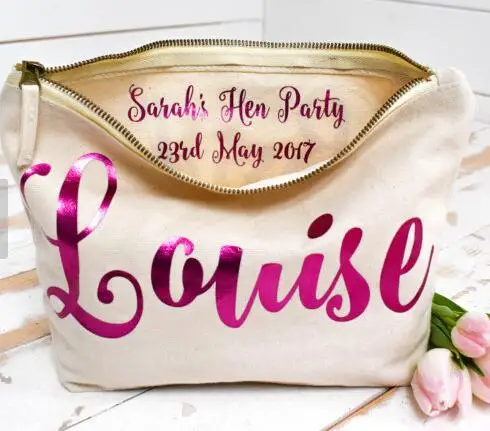 Personalised names bridesmaid wedding Gift Make Up Cosmetic Bags Unique Gift for Bridal Party Bags