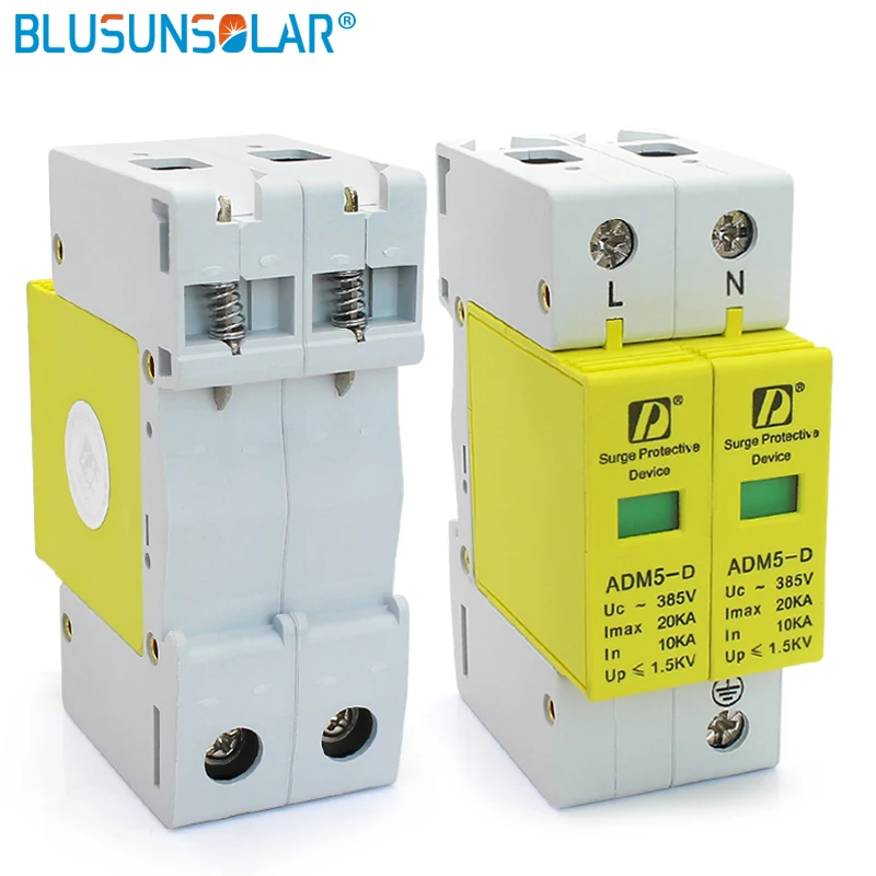 

Hot selling SPD AC 385V 20KA high quality Max Current 2P Standard 35mm DIN Rail Surge Protection Device