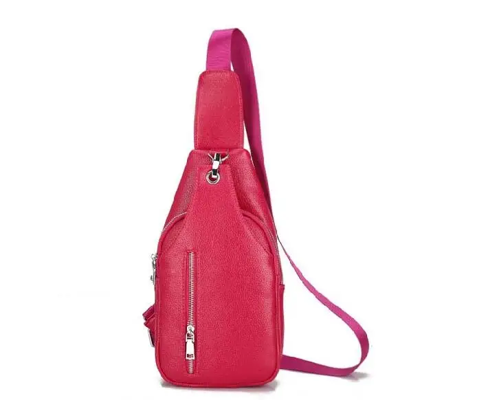 Мужская нагрудная сумка MIWIND кожаная через плечо с одним плечевым ремнем для