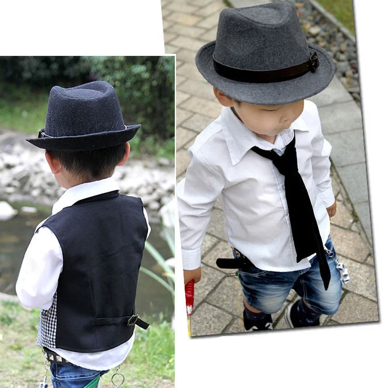 Модная детская Шерстяная кепка головной убор серый/черный NGD88 | Аксессуары для