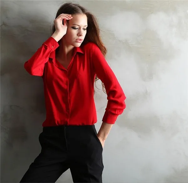 Новинка Европейская и американская Женская Однотонная рубашка с острым