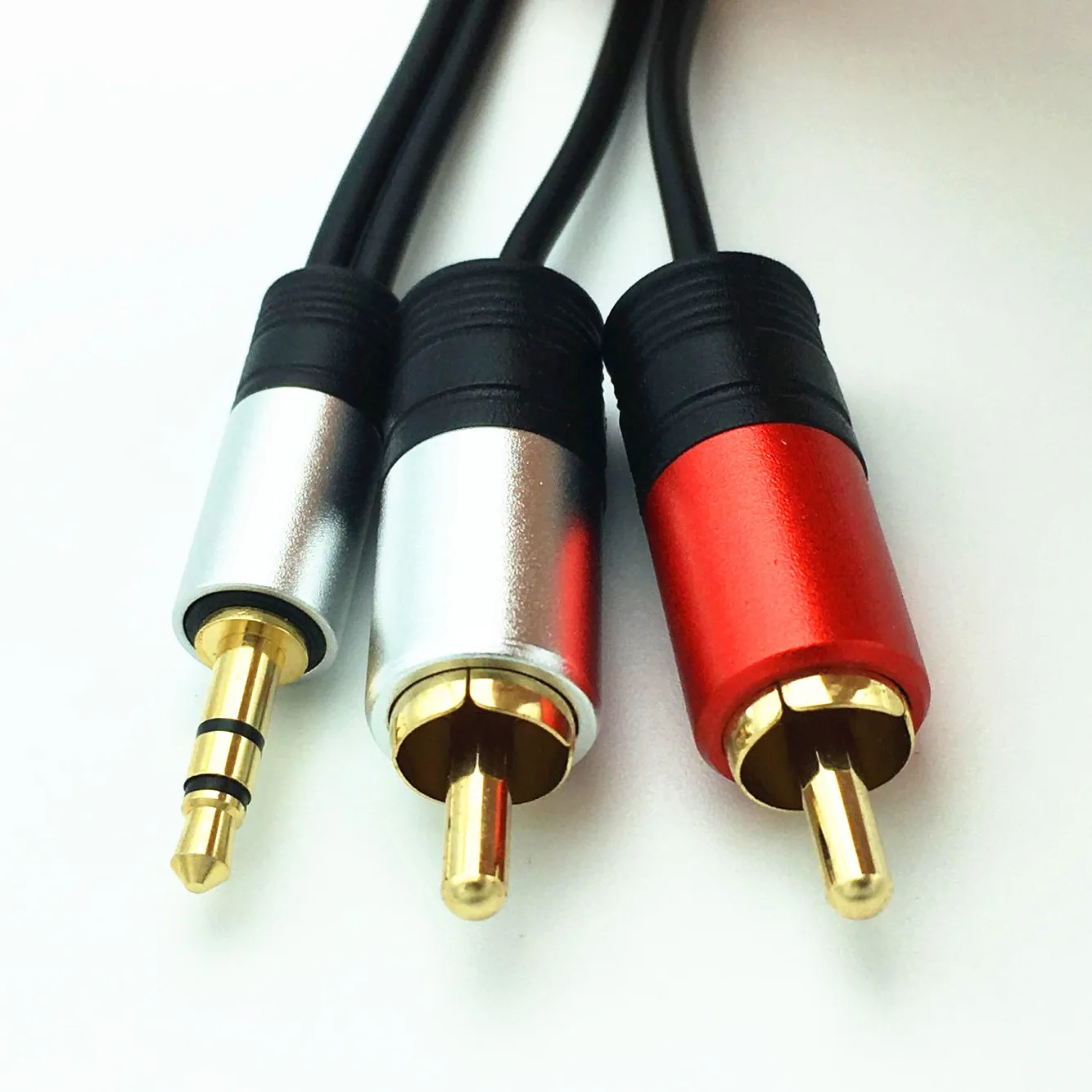 3 5 мм Aux до 2RCA Y сплиттер стерео аудио кабель Мужской позолоченный