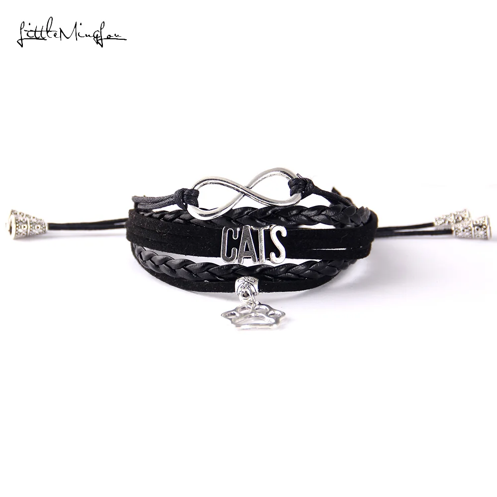 

Little MingLou Infinity Cats bracelet pet paw charm adjustable Strap tassel men bracelets & bangles for women jewelry
