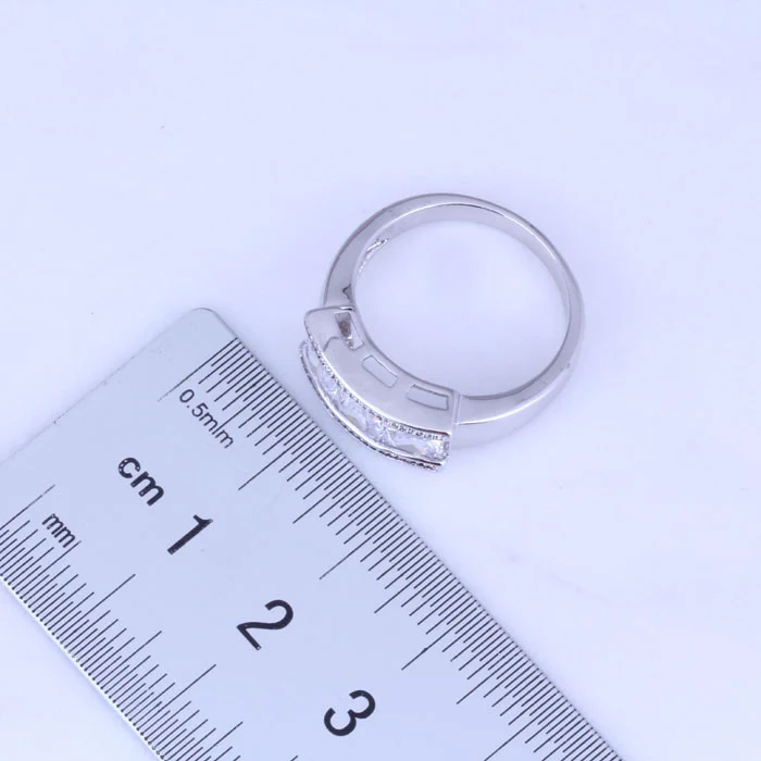 Женский Классический ювелирный комплект из серебра с белым фианитом H0269 |