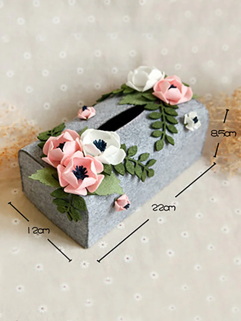 Новая стильная тканевая коробка из войлока с цветами для женщин бесплатная