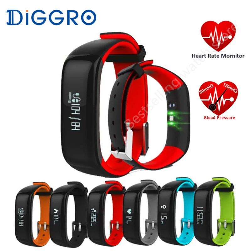 Смарт браслет Diggro P1 Bluetooth монитор артериального давления пульсометр умный