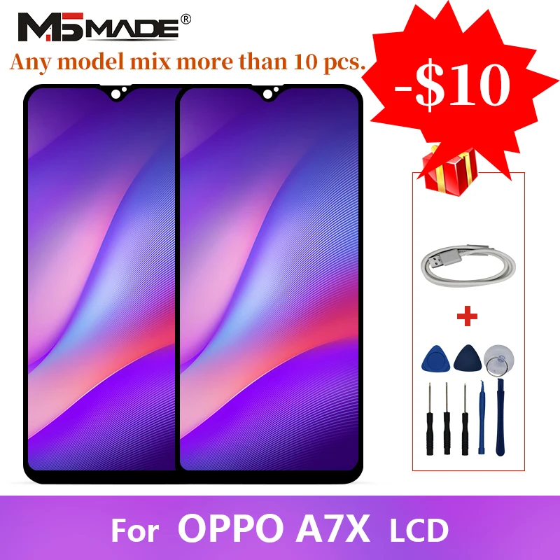 AAA Качество для OPPO A7X F9 ЖК сенсорный экран дигитайзер дисплей Замена полная сборка частей с рамкой Протестировано
