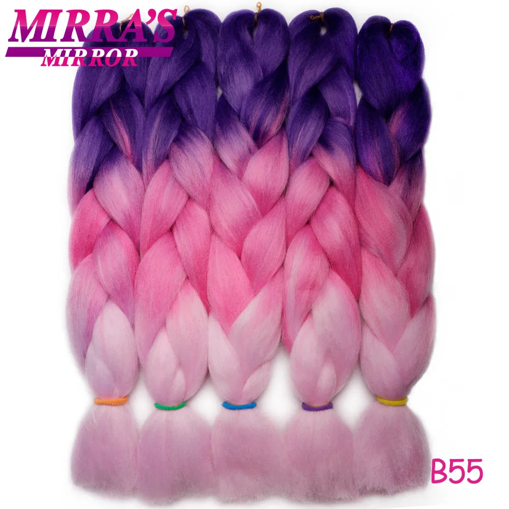 Mirra's Mirror 5 шт. Омбре плетение волос волосы кроше для наращивания 2" 100 г/упак. большие синтетические косы наращивание волос зеленый коричневый - Цвет: 4/27HL