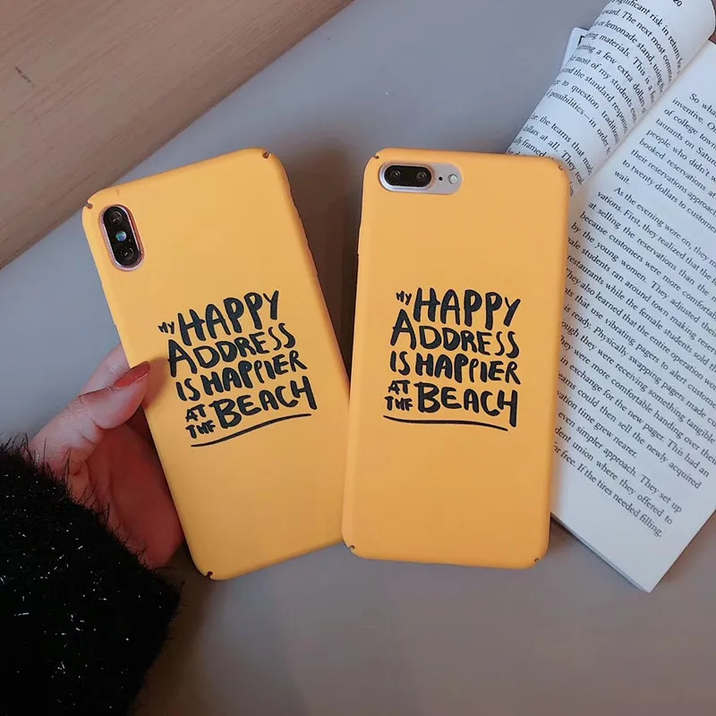 Желтый английский Слова чехол для iPhone 7 8 Plus противоударный жесткий матовый X XS Max XR