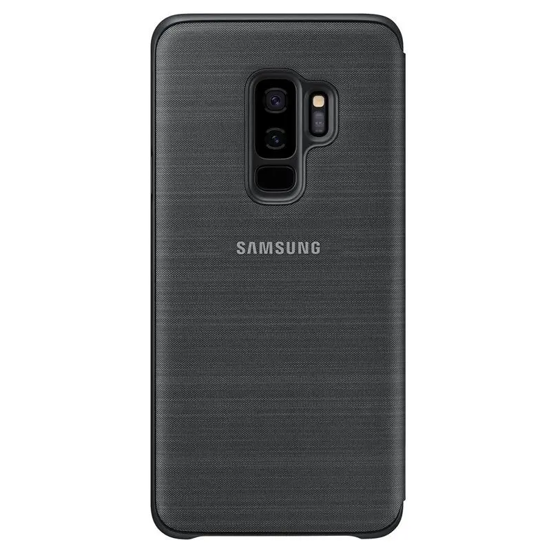 Светодиодный смарт-кожаный чехол для samsung Galaxy S9 S9+ S9 Plus G960 G965 светодиодный смарт-чехол С Откидывающейся Крышкой-кошельком умный кожаный чехол - Цвет: Black