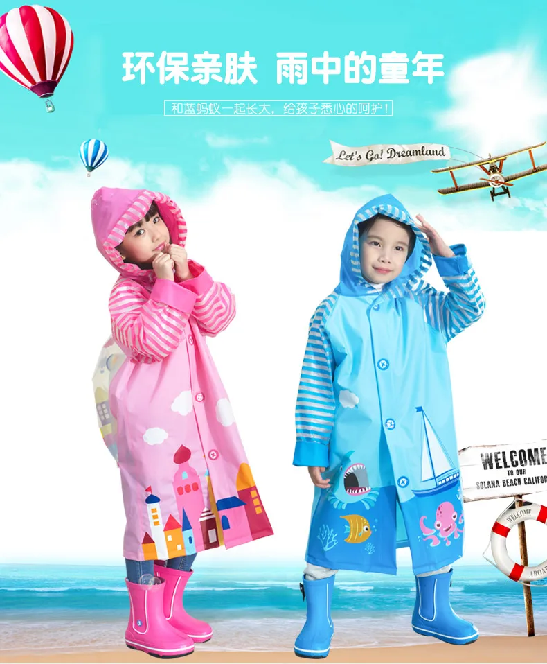 Детский плащ дождевик с капюшоном детская одежда для путешествий непромокаемое