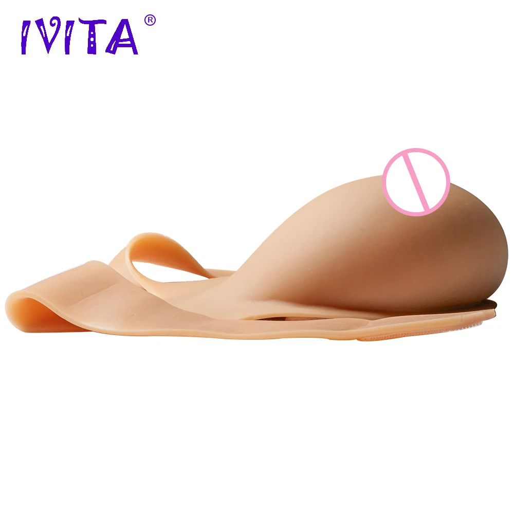 Силиконовая молочная форма IVITA 4100 г бежевые поддельные груди для трансвеститов