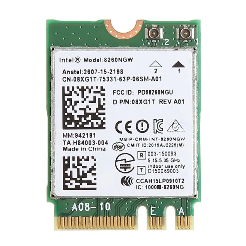 1 шт. Двухдиапазонная 867 м 2 4 + 5G Bluetooth V4.2 беспроводная Wifi WLAN карта для Intel 8260 8260NGW AC DELL