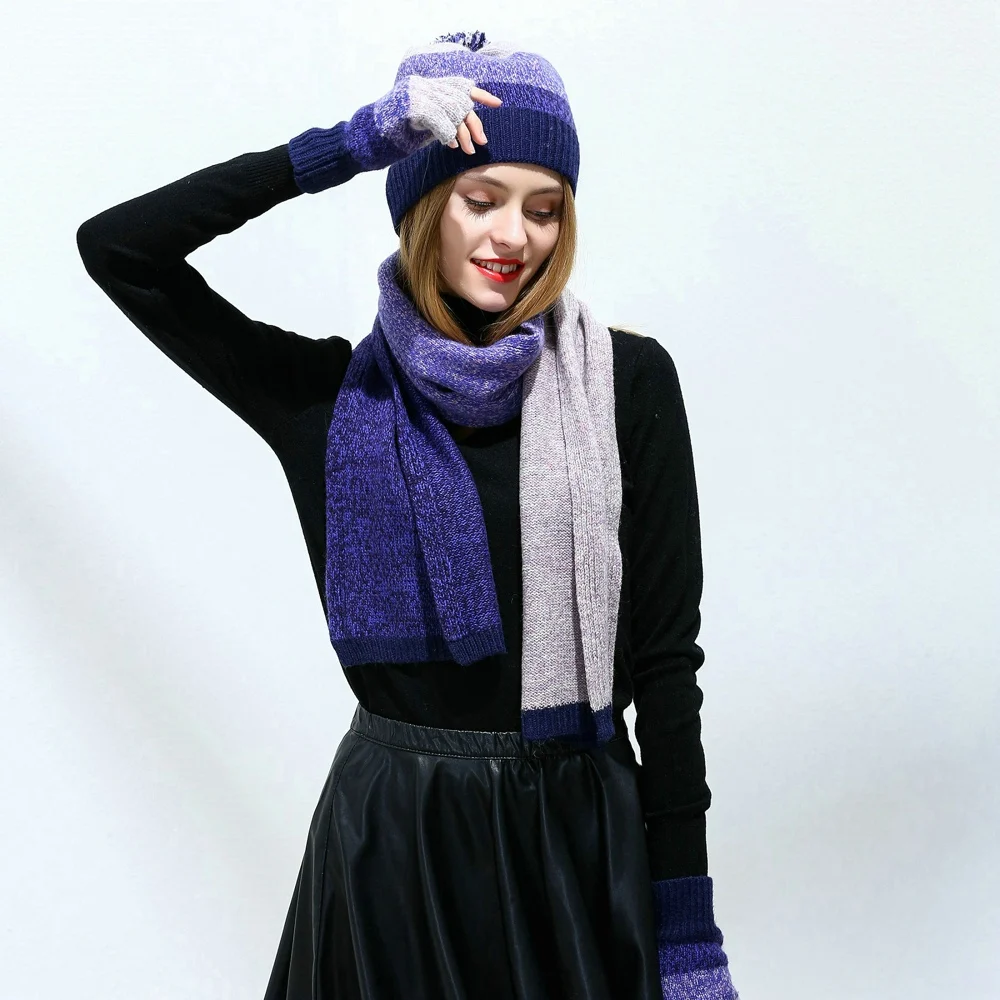 2018 KBB женский шарф вязаная шапка (комплект) шерсть овечьей шерсти женские шарфы