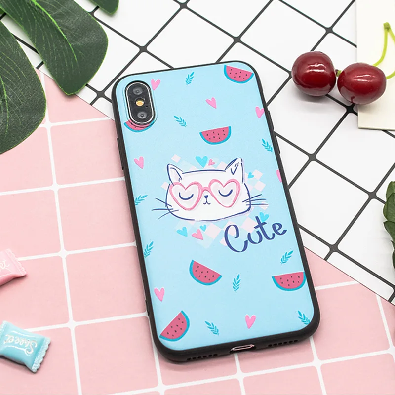 Чехол для мобильного телефона женщин iPhone X 7 8 Plus в упаковке мягкий TPU набор 6 6s