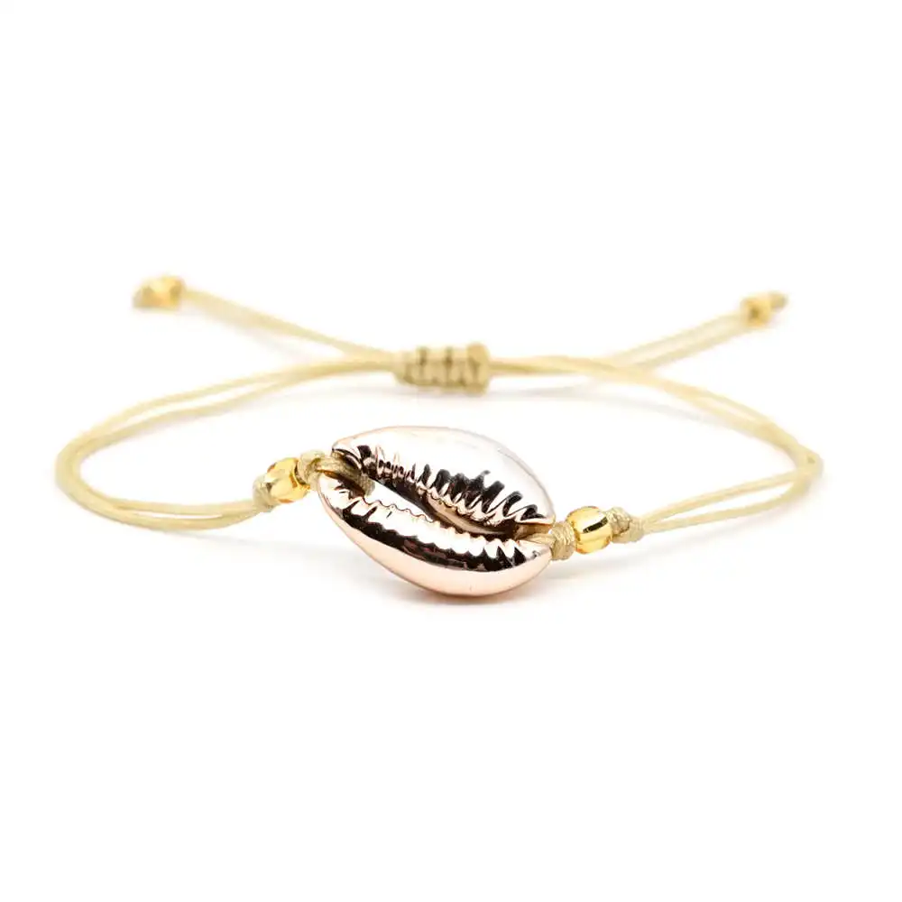 B-B190016G Go2boho Puka Shell Браслеты летние пляжные ювелирные изделия красочные оболочки браслет для женщин богемные браслеты трендовые женские подарки - Окраска металла: B-B190016G