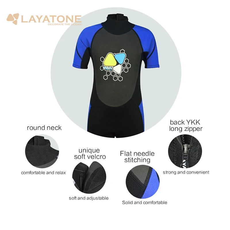 LayaTone 2 мм короткий неопреновый гидрокостюм для детей, купальный костюм для всего тела, костюм для дайвинга, детский купальник для плавания, серфинга, дайвинга, короткие штаны