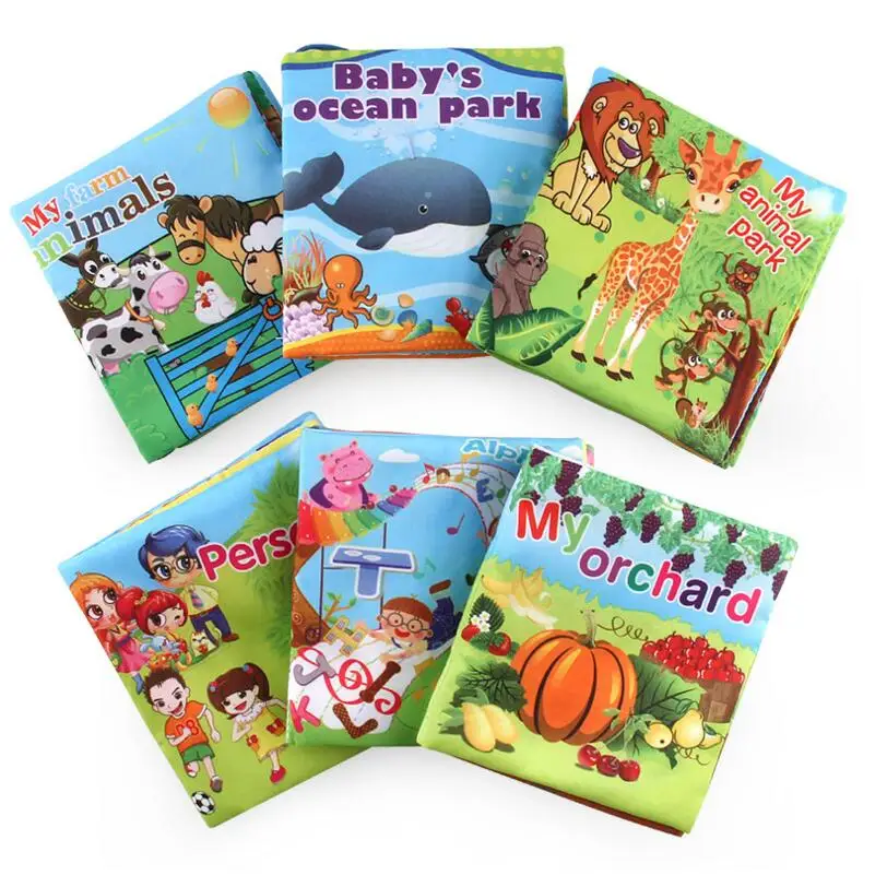 

Тканевая книга для развития интеллекта, развивающая игрушка, мягкая ткань, Обучающие познавательные книги, книги для чтения, детская Тихая ...