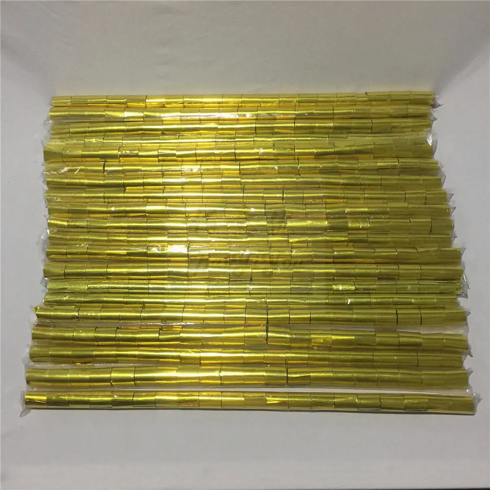 Golden 1200 шт.(50 сумки* 24 шт.)/лот 2 см* 5 м ленточный стример золотого, серебряного цвета длинные пушка для конфетти бумага для пушка для конфетти пушки машины - Цвет: Golden