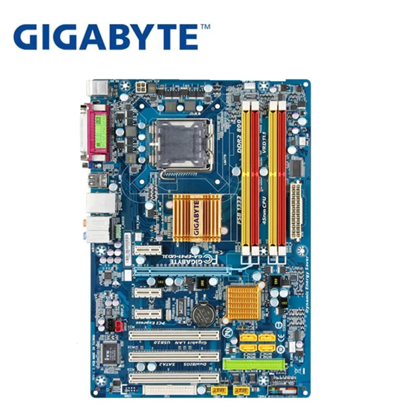 GIGABYTE GA EP41 UD3L рабочего Материнская плата G41 разъем LGA 775 для Core 2/Pentium/Celeron DDR2 8G блок
