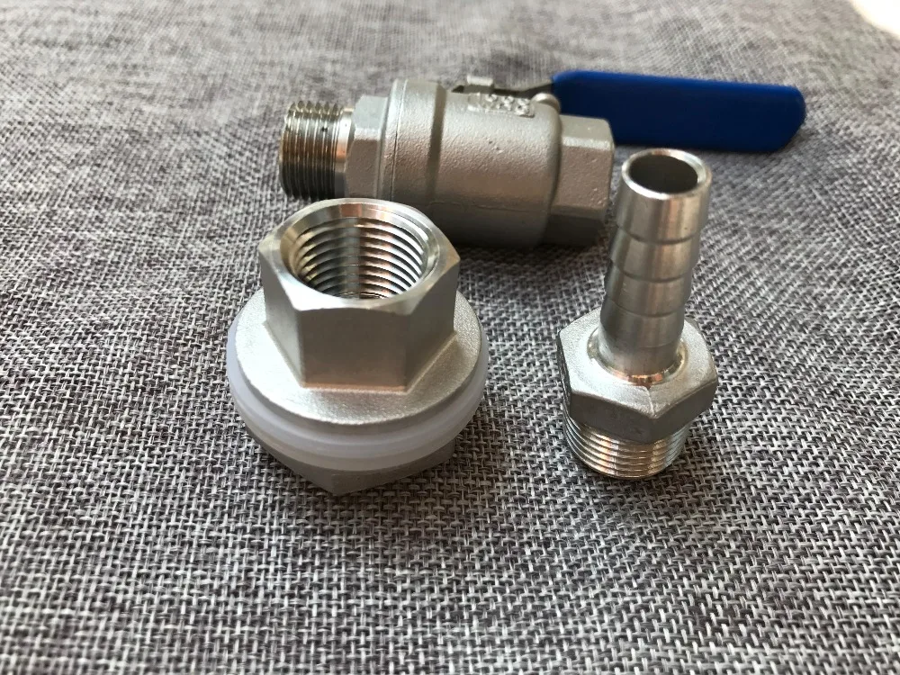 Free Shipping Weldless Stainless Steel Ball Valve &amp Spigot suitable brew kettles Homebrew Hardware | Дом и сад