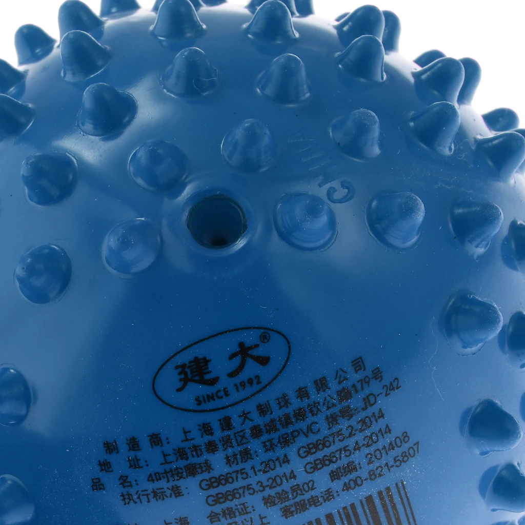 4 Inch Blue PVC Inflated Knobby Bouncy Ball Massage Sensory Ball Kids Toy