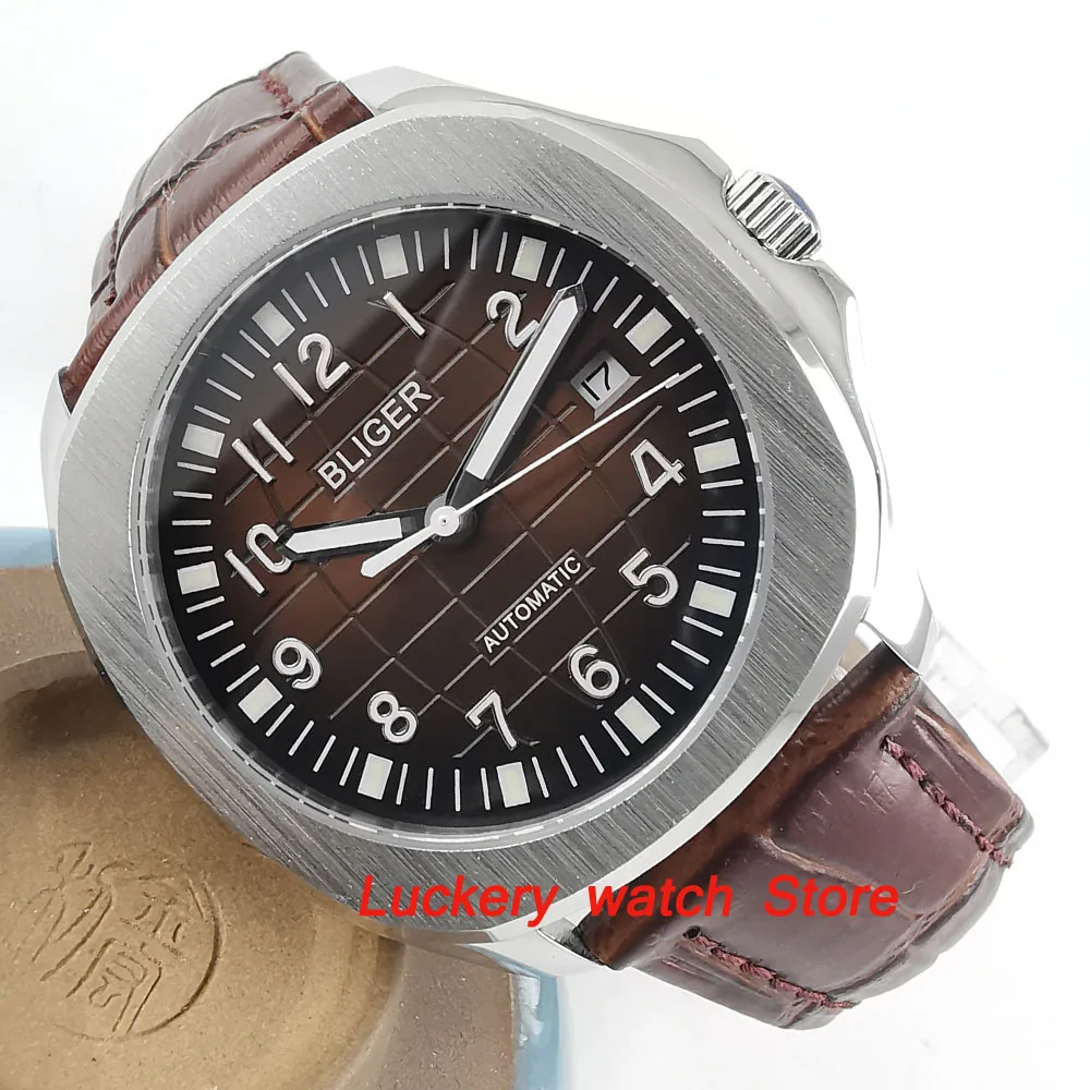 Мужские часы с коричневым циферблатом 39 мм|Мужские механические часы| |