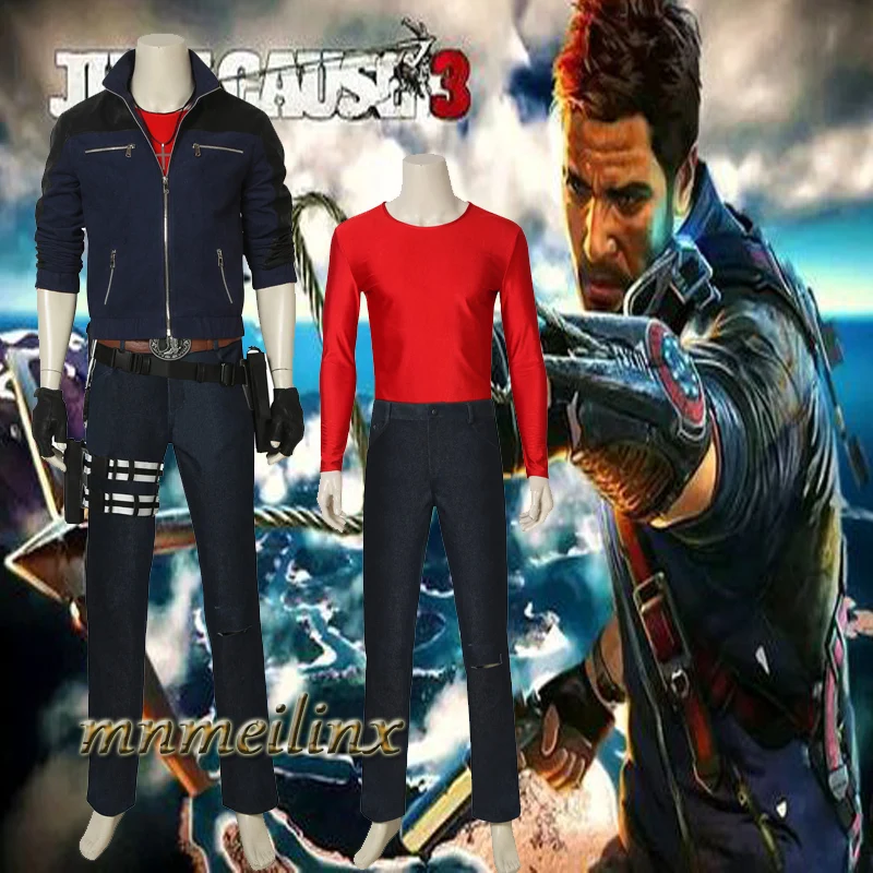 Лидер продаж костюм для тортов Just Cause 3 Rico Rodriguez мужской Хэллоуина на заказ