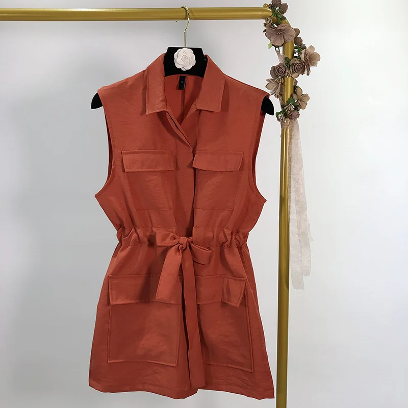 Брючный костюм 2019 летний маленький жилет без рукавов Длинный + шорты с высокой