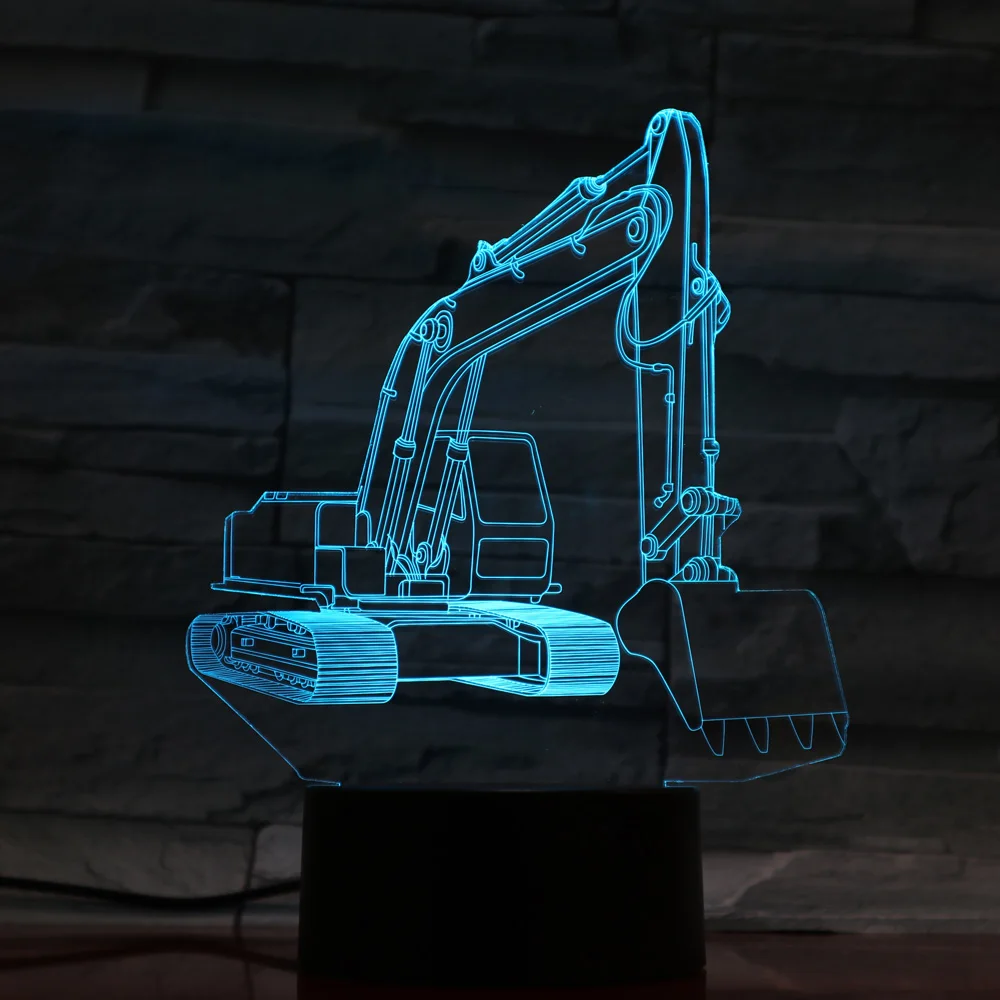 Новинка аварийный светильник 3D для экскаватор светодиодные лампы детей