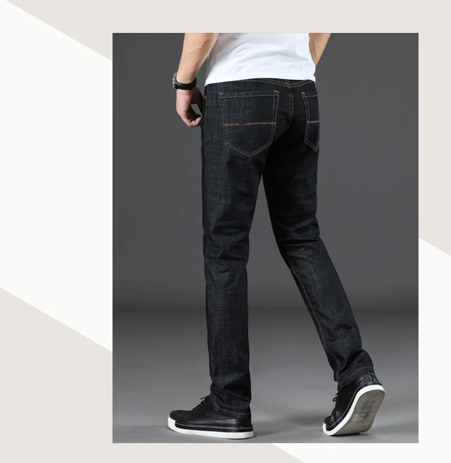 Drizzte мужские стрейч Спандекс Модные джинсы Slim Fit черный джинсы мужчина брюки Размеры 28-40