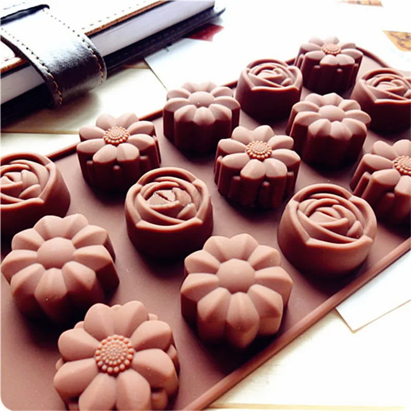 1 шт. силиконовая форма для выпечки 15 ячеек|silicone flowers|silicone food gradesilicone rose |