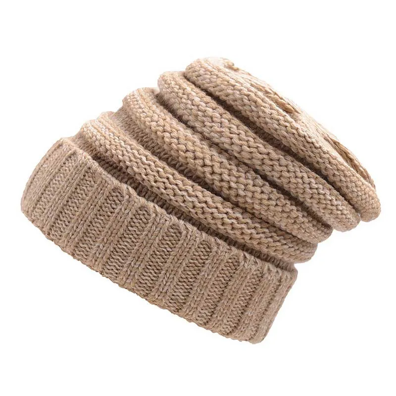 Зимние шапки для женщин Skullies Beanies, Мужская шерстяная шапка, повседневная женская вязаная громоздкая шапочка, шапки унисекс, мешковатая теплая шапка, вязаная крючком шапка