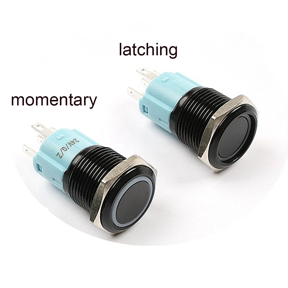 Металлическая кнопка 16 мм переключатель с плоской головкой из оксида алюминия