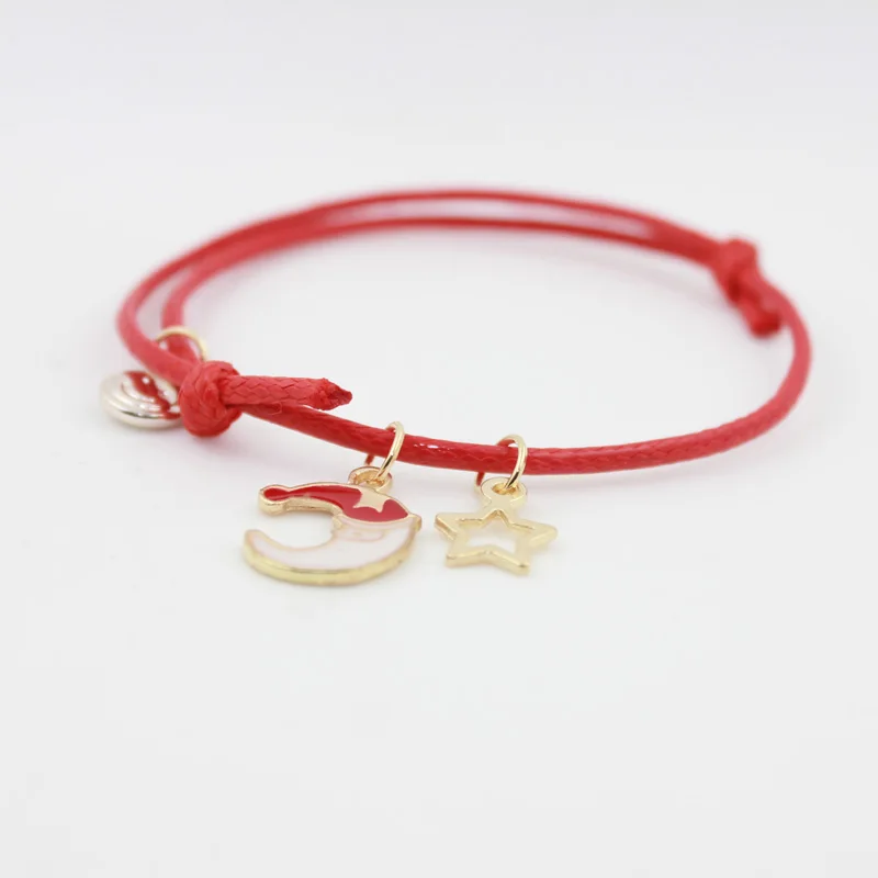 Мода ручной работы Регулируемый размер золотистого цвета Луна и звезда розовое