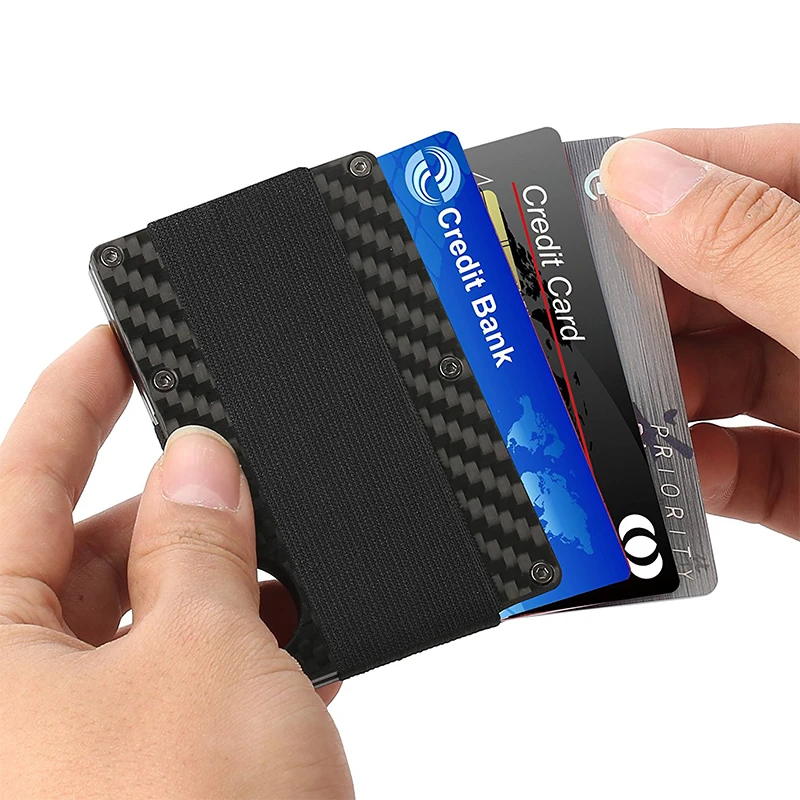 Бизнес карбоновый волоконный кошелек сейф с рчид держатель для кредитных карт