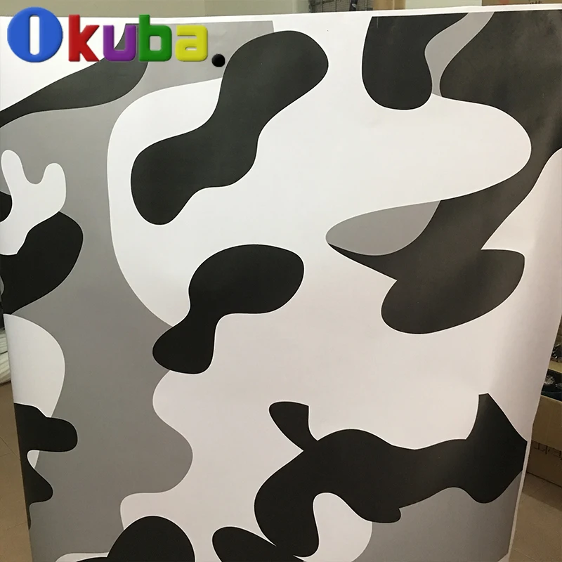 Jumbo черный белый снежный камуфляж виниловая пленка для автомобиля Urban Arctic Camo