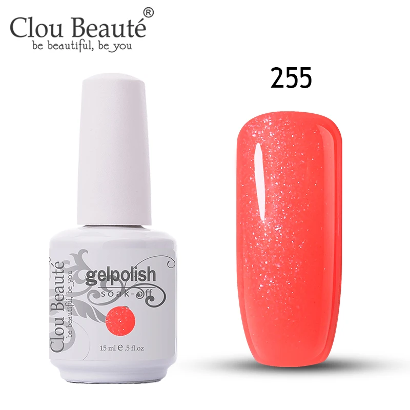 255 Гель-лак для ногтей Clou Beaute, 15 мл, 40 цветов, СВЕТОДИОДНЫЙ УФ-Гель-лак для ногтей, полуперманентный впитывающий гель, лак, эмаль, УФ-Гель-лак - Цвет: 255