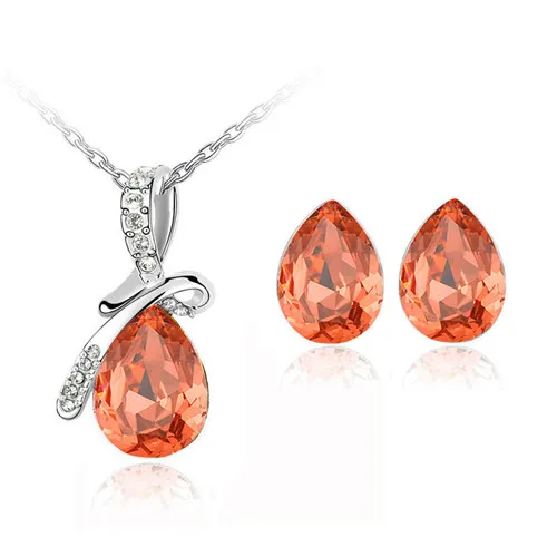 Комплект из колье и серёг с кристаллами|brand jewelry sets|fashion setjewelry sets |