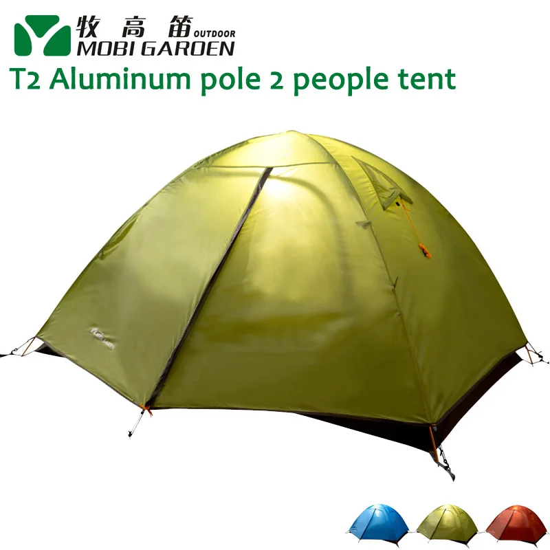 Садовая/алюминиевая палатка MOBI T2 для 2 человек 3 сезона|outdoor tent camping|tent campingaluminium pole |