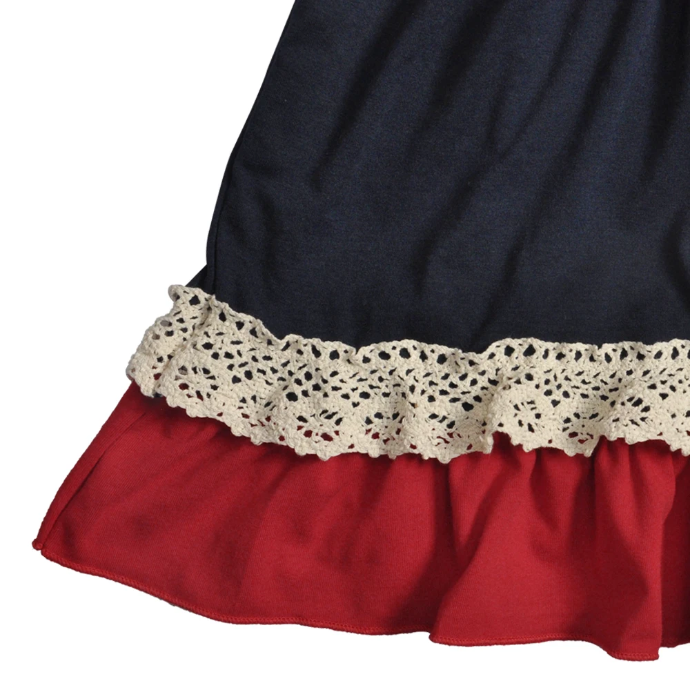 Children Sleeveless Knitted Cotton Dress Baby Girl Boutique Clothing Remake Lace LYQ805-174 | Детская одежда и обувь