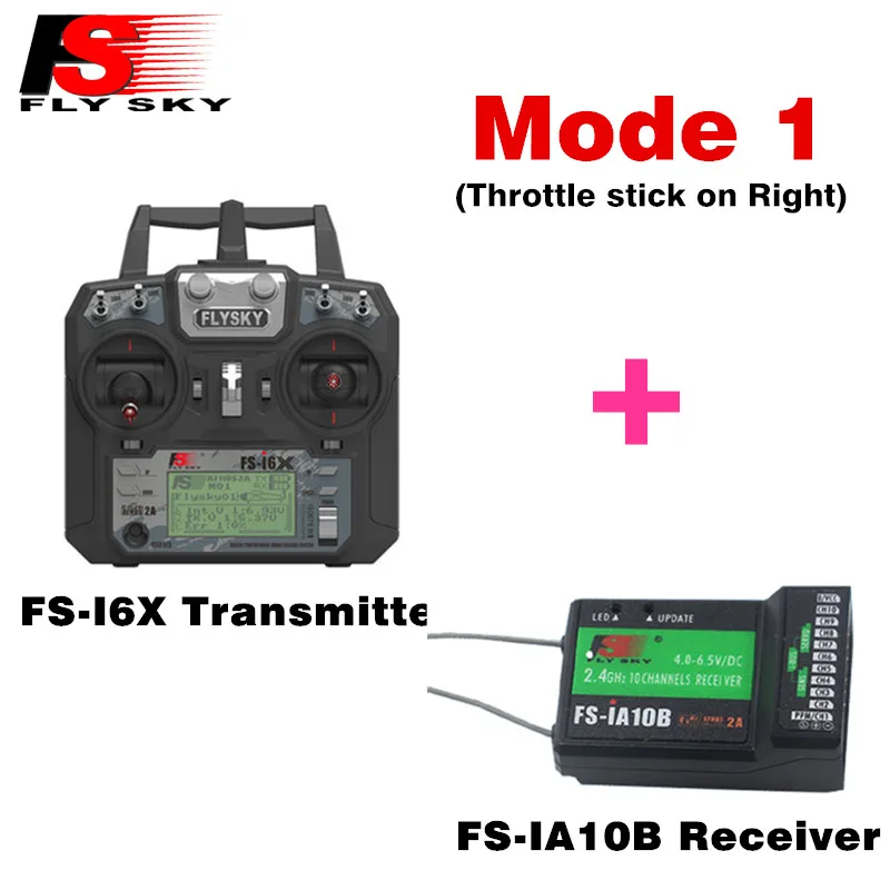 Flysky FS-i6X 10CH 2,4 ГГц AFHDS 2A передатчика радиоуправляемой модели к компьютеру с FS-iA6B FS-iA10B FS-X6B FS-A8S приемник для RC Самолет режим 2 1 - Цвет: I6X with IA10B R