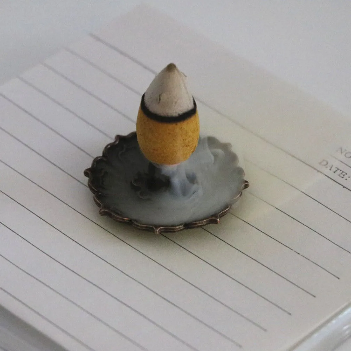 Металлическая пластина для благовоний в форме лотоса с 9 отверстиями|Благовония